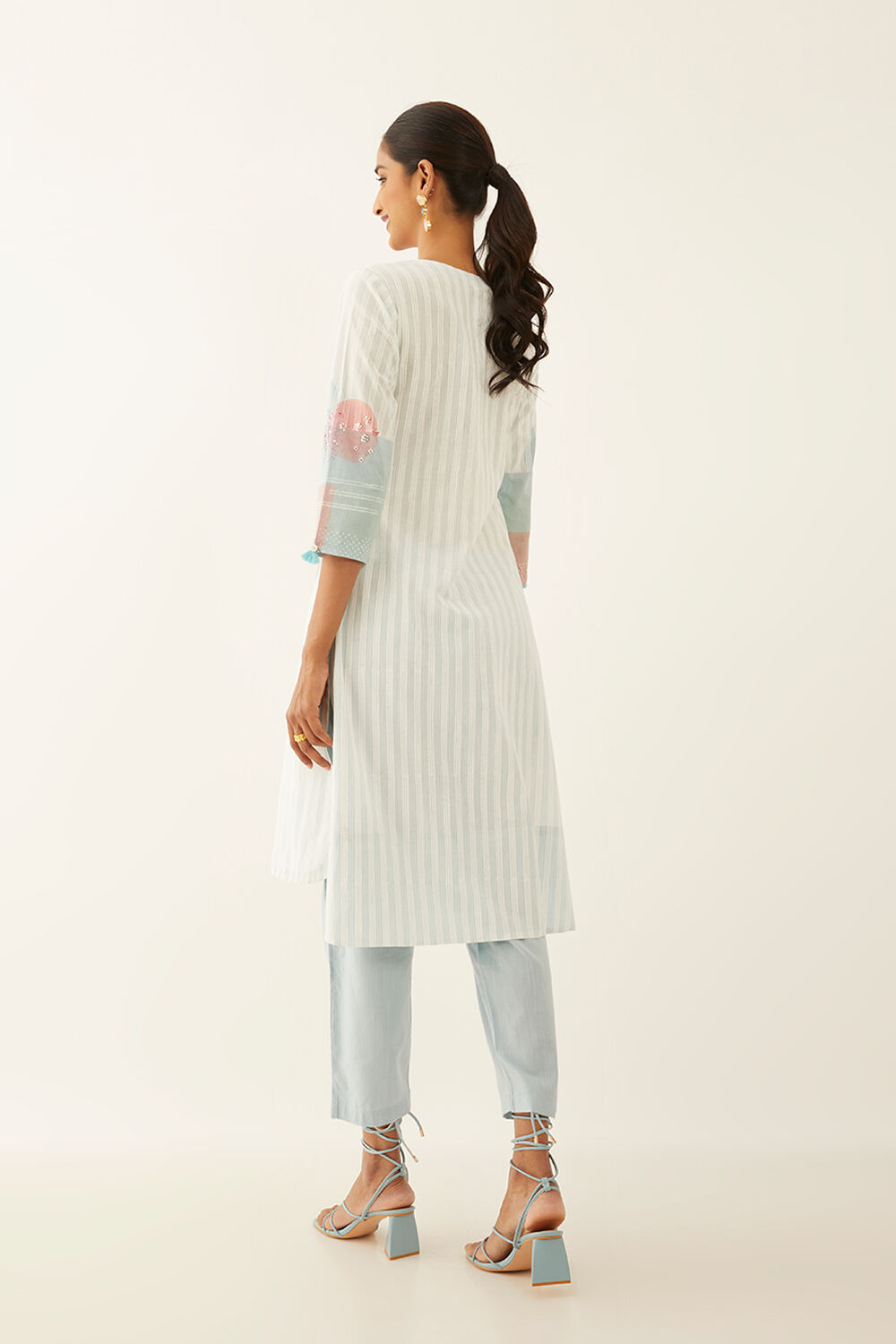 Off White Pure Cotton Printed Sanganeri Kurta image number null