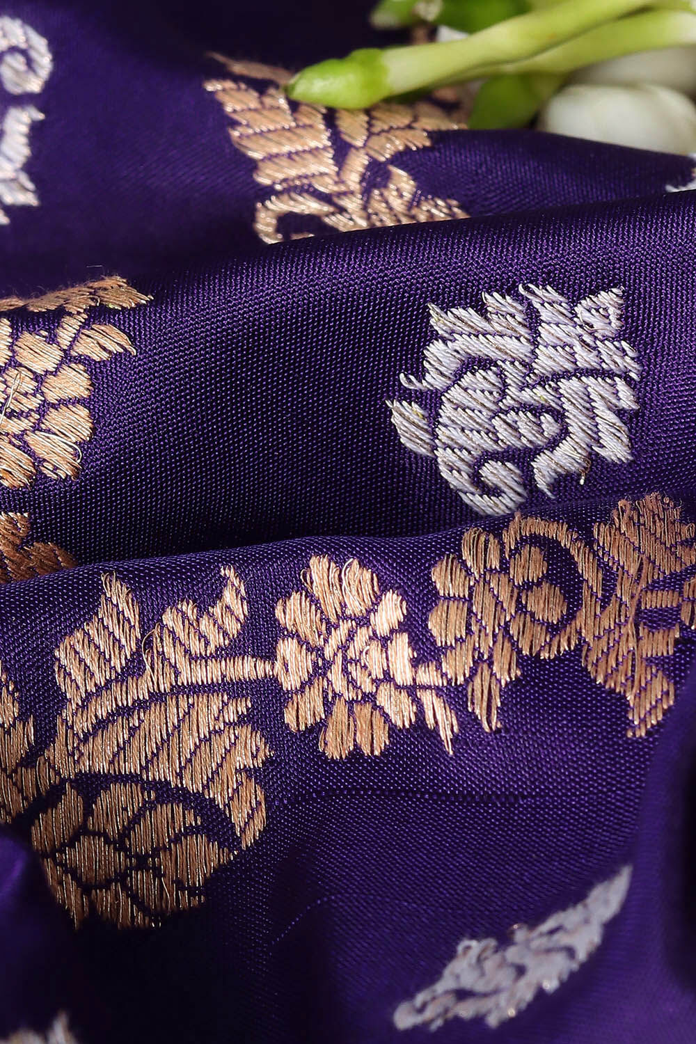 Violet Pure Silk Banarasi Saree image number null
