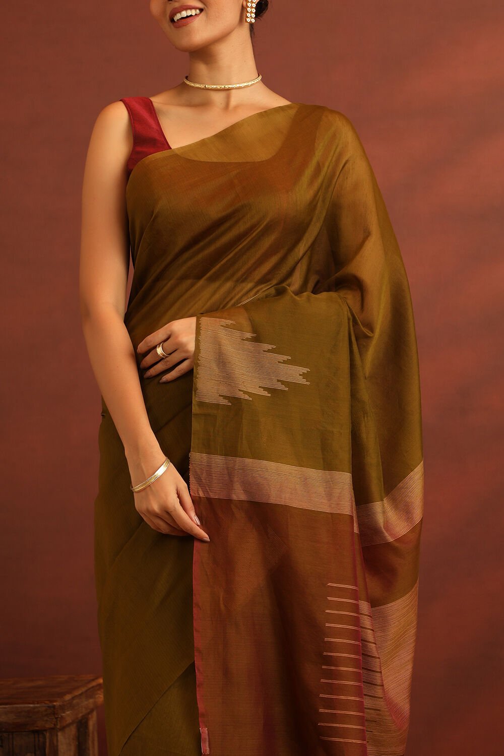 Dark Green South Pure Silk Cotton Woven Saree image number null