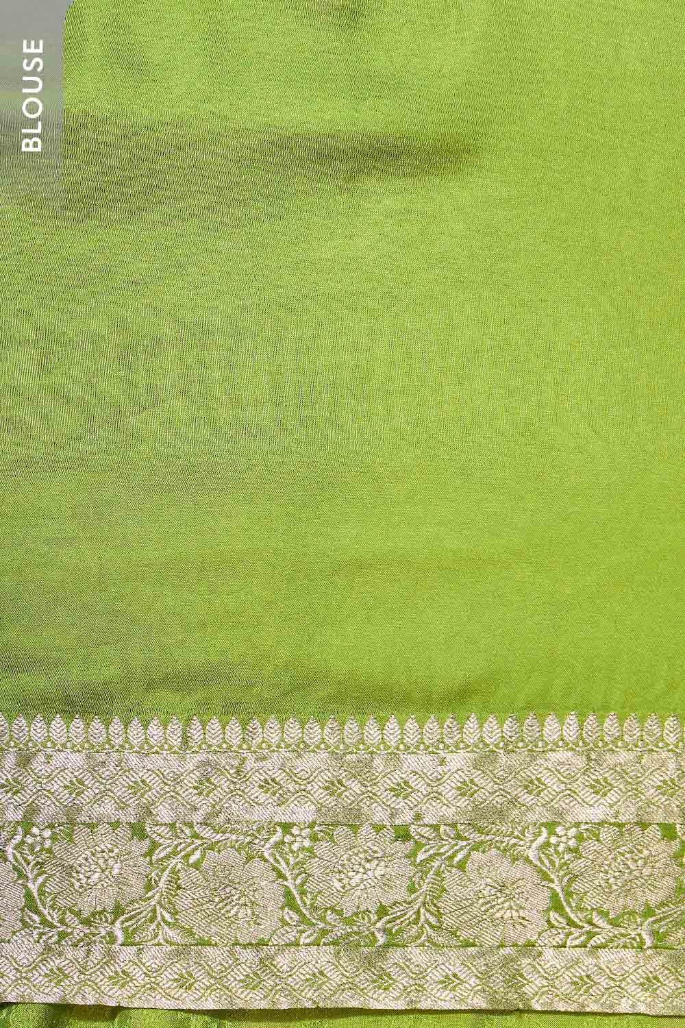 Green Woven Viscose Saree image number null