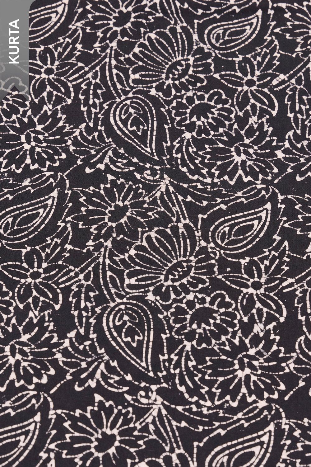 Black Pure Cotton Batik Unstitched Suit Set image number null