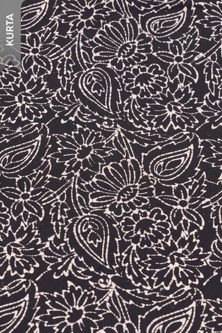 Black Pure Cotton Batik Unstitched Suit Set thumbnail image number null