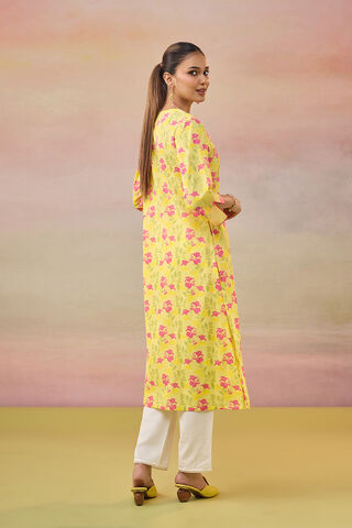 Yellow Screen Printed  Pure Cotton Kurta thumbnail image number null