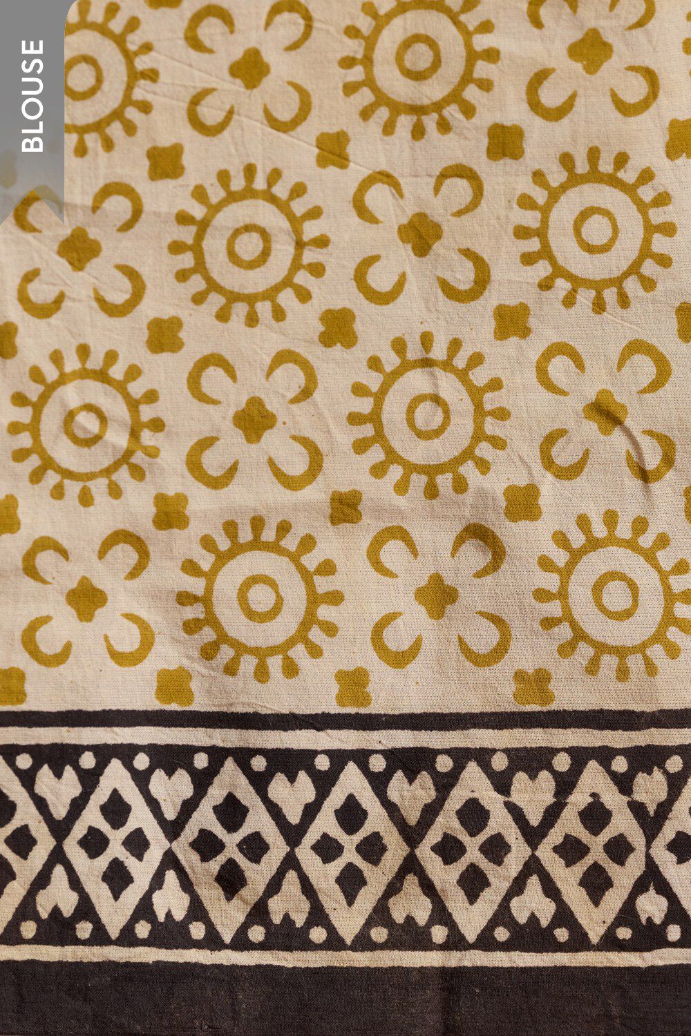 Yellow Rajasthan Bagru Block Printed Pure Cotton Kota Saree image number null