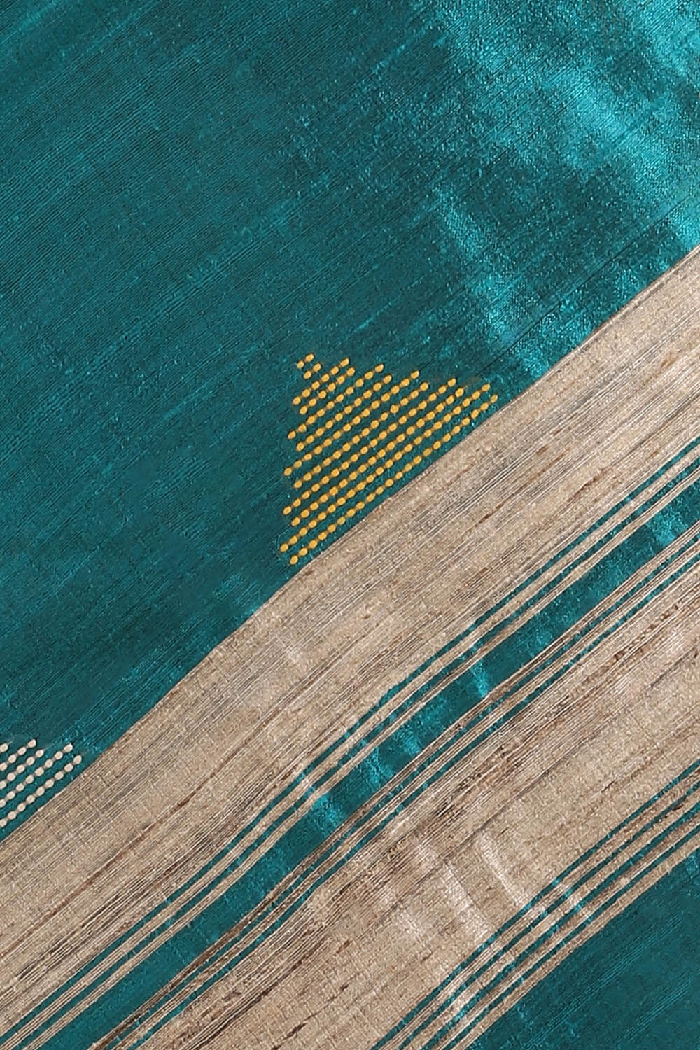 Light Blue Pure Tussar Silk Bhagalpuri Saree image number null