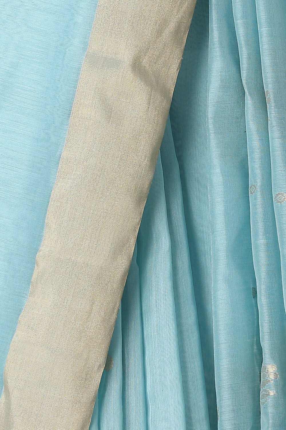 Light Blue Pure Silk Cotton Chanderi Saree image number null