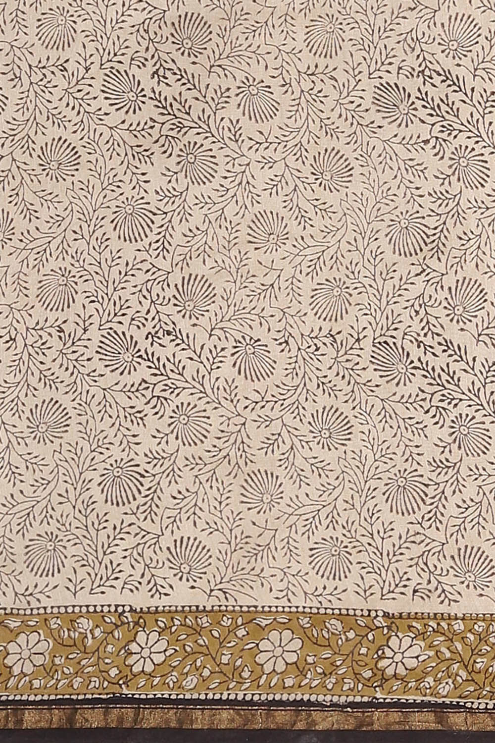 Yellow Pure Silk Cotton Bagru Printed Saree image number null