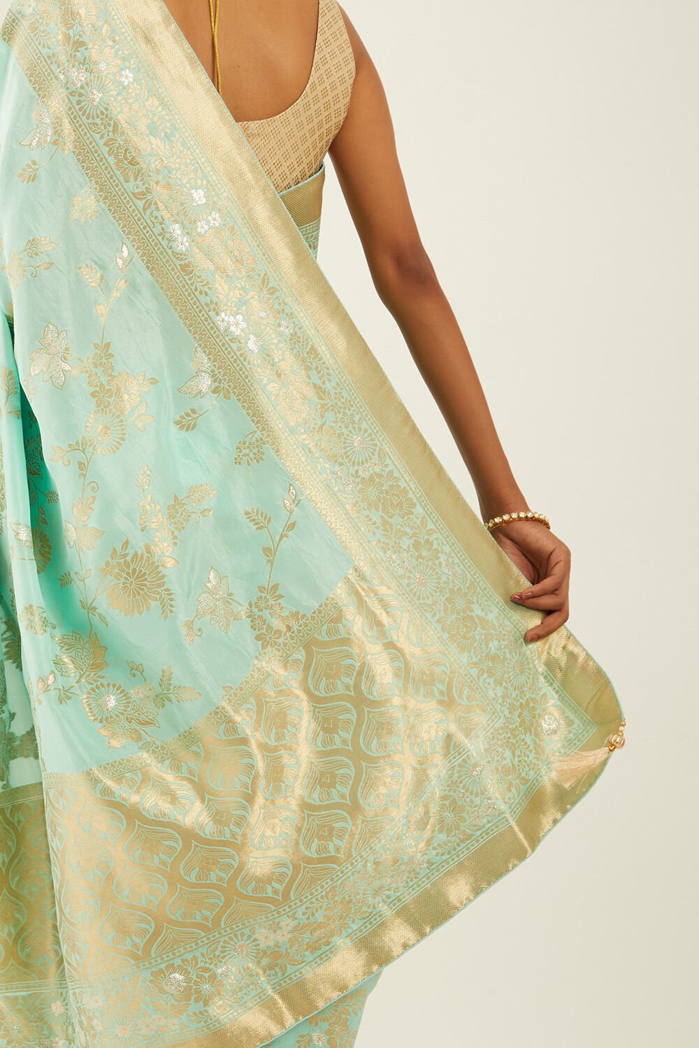 Light Blue Luxe Woven Saree image number null