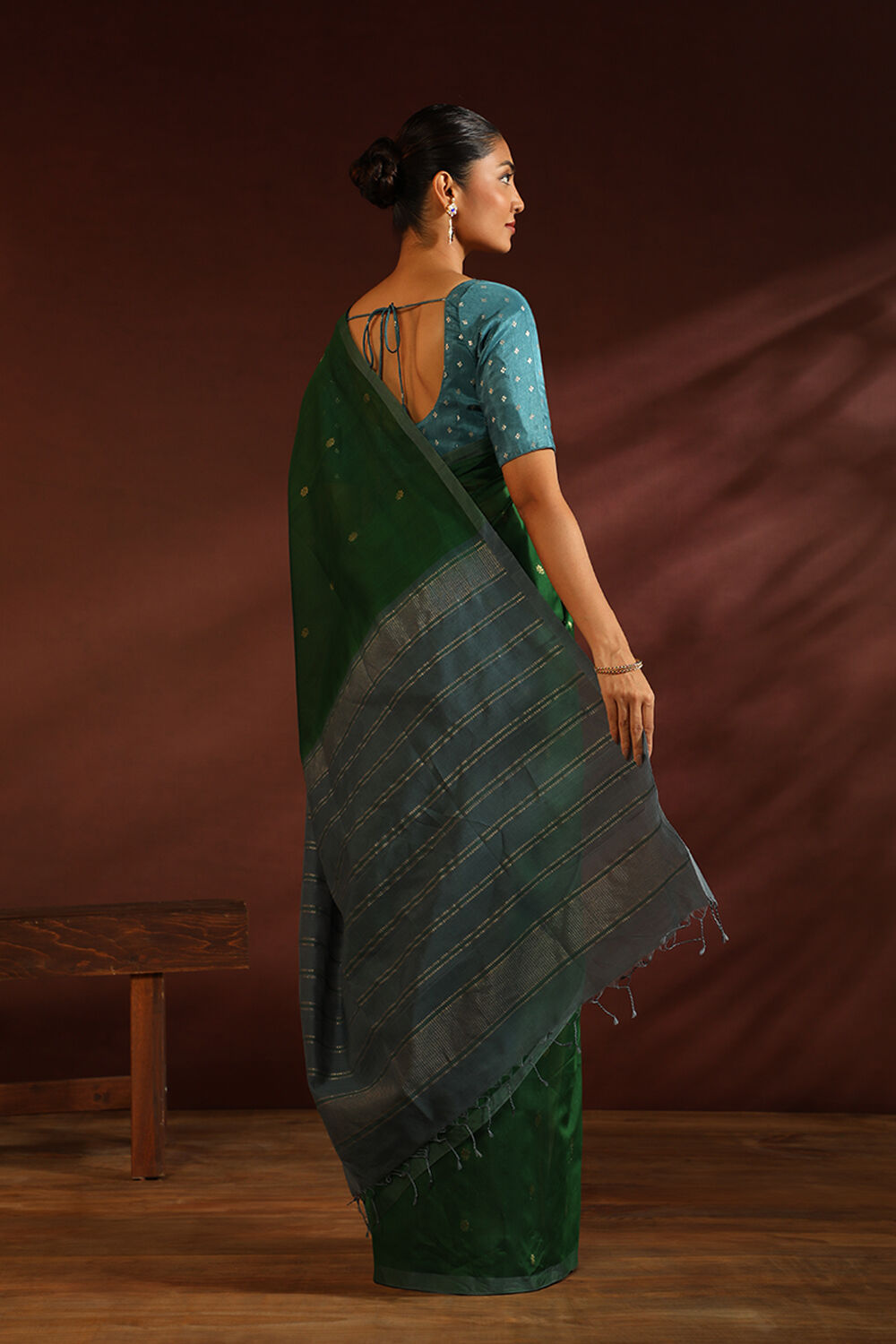 Green South Pure Silk Cotton Woven Saree image number null