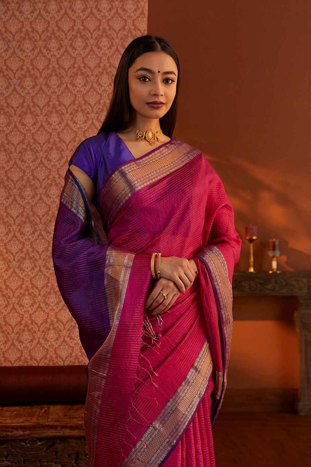 Engagement silk discount sarees for bride
