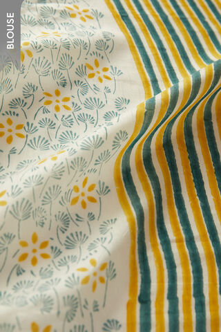 Green Block Printed Viscose Luxe Rajasthan Saree thumbnail image number null