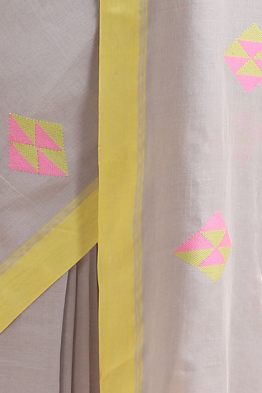 Grey Pure Cotton Jamdani Saree image number null