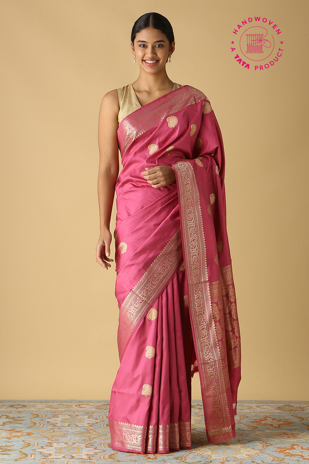 Pink Pure Silk Banarasi Saree image number null