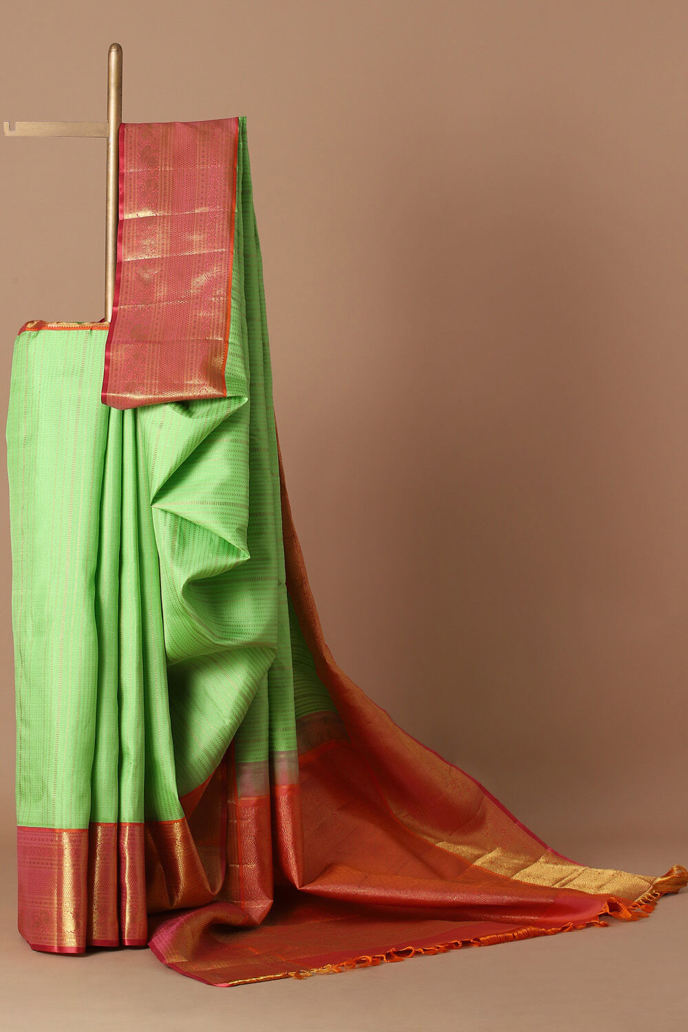 Light Green Pure Silk Kanjivaram Saree image number null