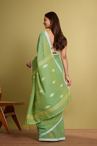 Green Pure Cotton Jamdani Saree thumbnail image number null
