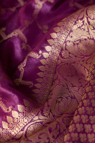 Purple Woven Design Viscose Saree thumbnail image number null