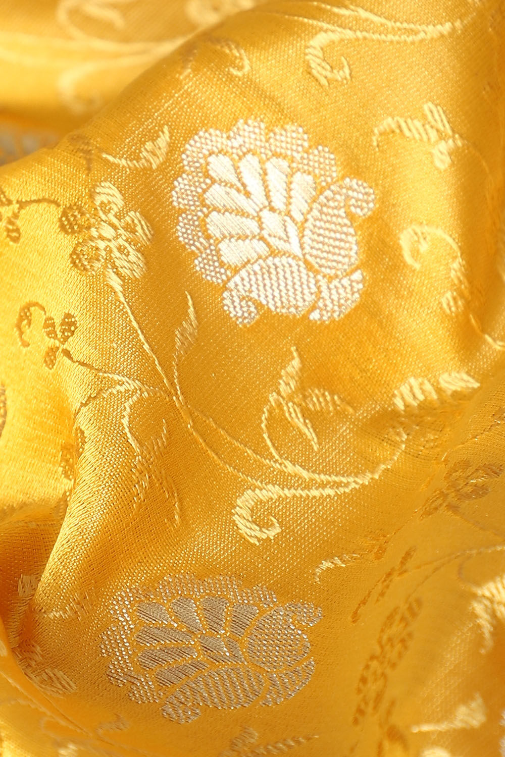 Dark Yellow Pure Silk Banarasi Tanchoi Saree image number null