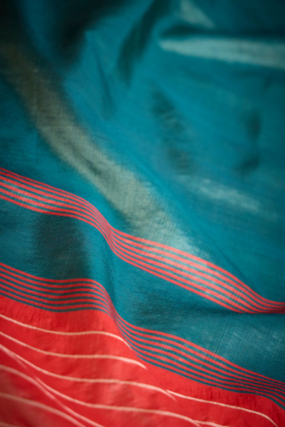 Dark Green Pure Silk Bishnupur Woven Saree image number null