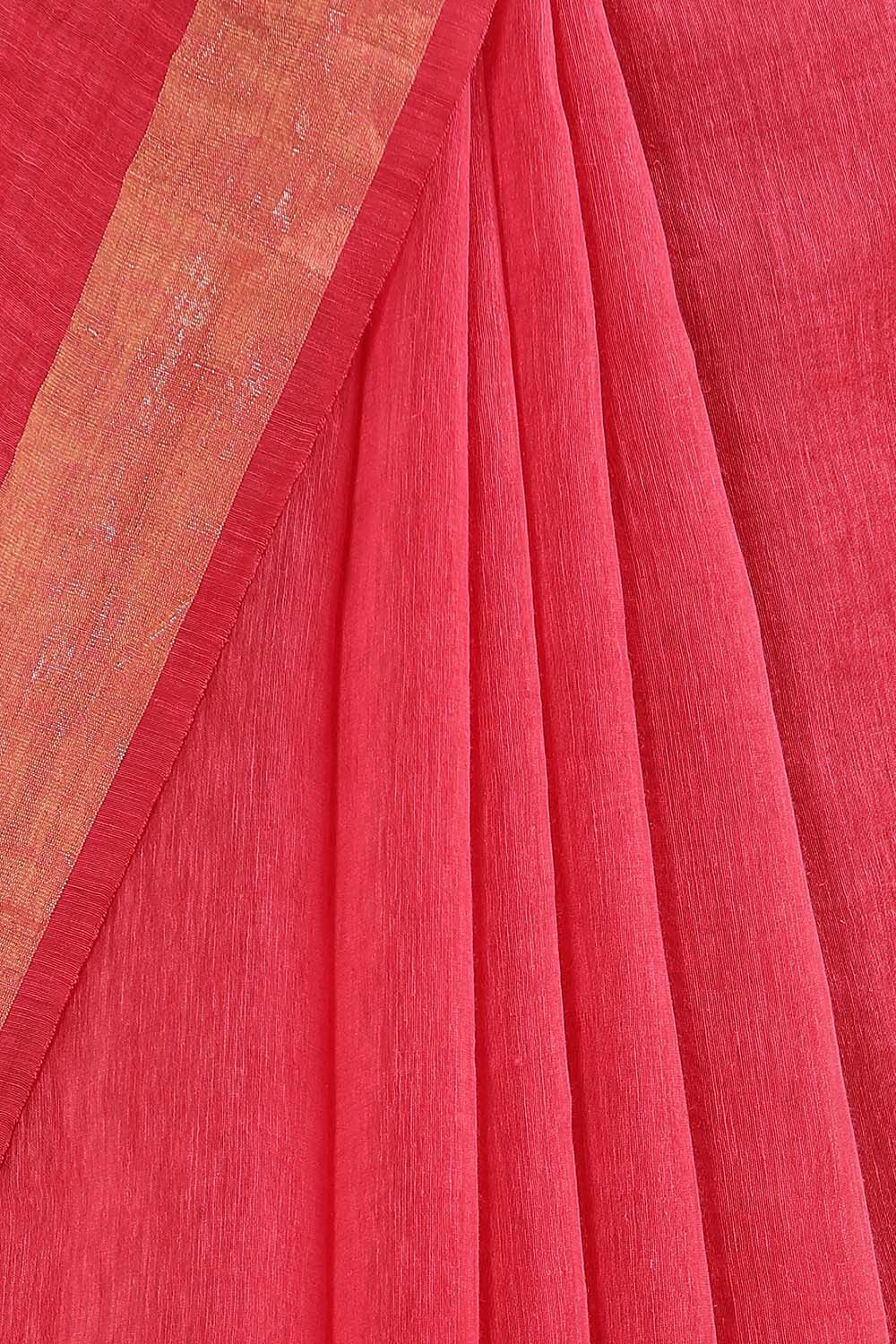 Pink Pure Silk Linen Bhagalpuri Saree image number null