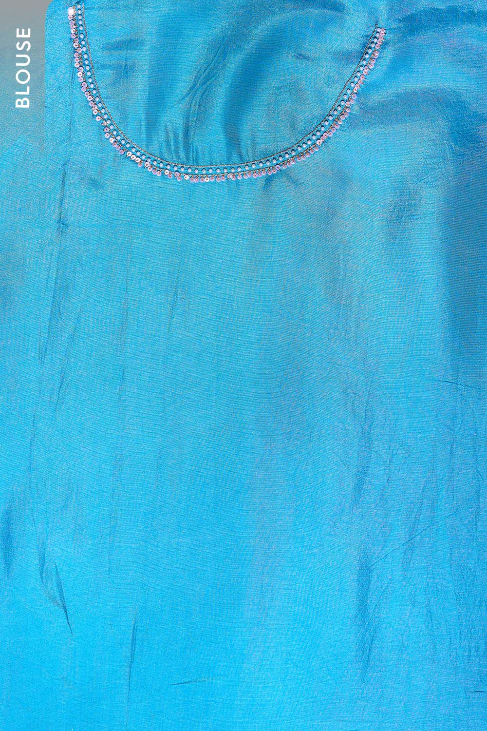 Blue Woven Viscose Tissue Saree image number null