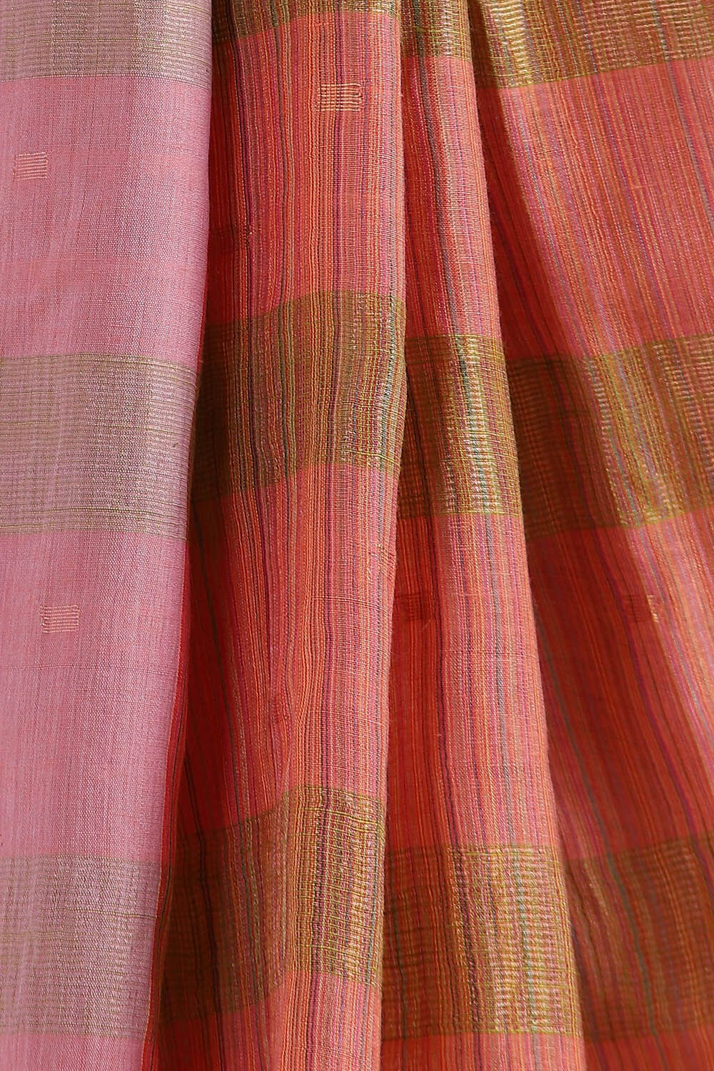 Light Orange Pure Silk Cotton Jamdani Saree image number null