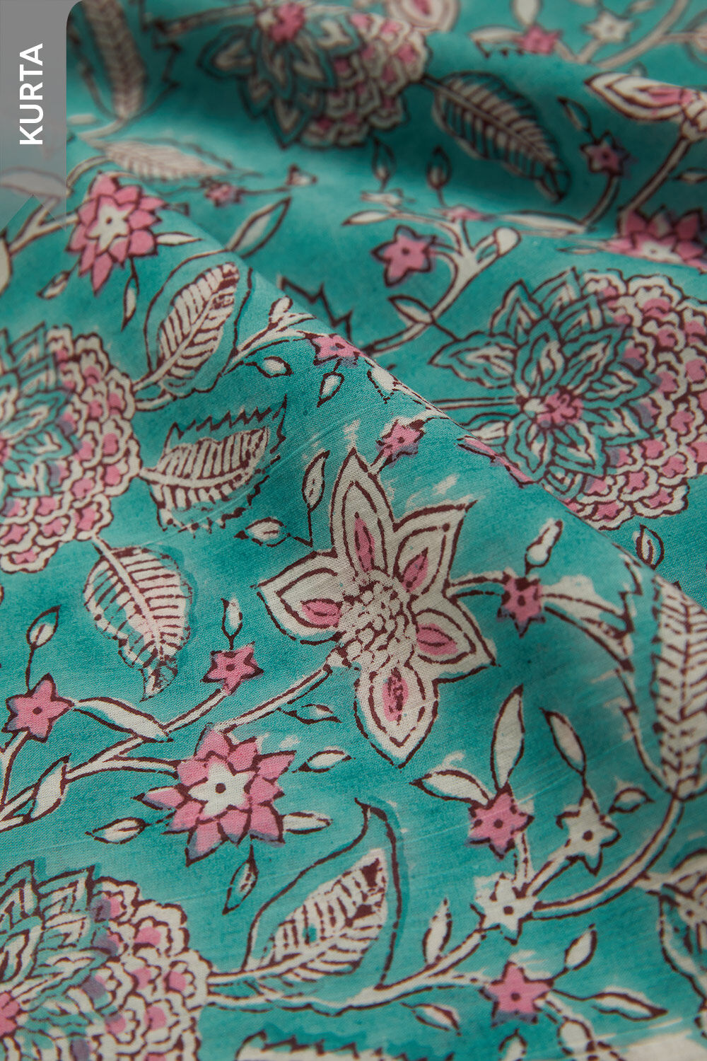 Blue Printed Sanganeri Pure Cotton Unstitched Suit Set image number null