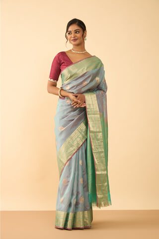 Grey Woven Silk Viscose Saree thumbnail image number null