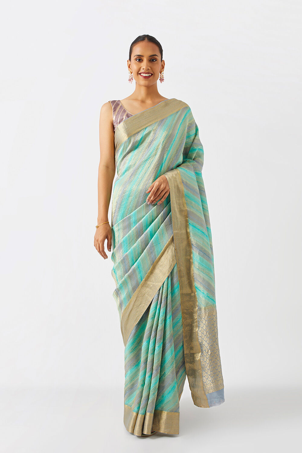Light Green Pure Crepe Woven Saree image number null