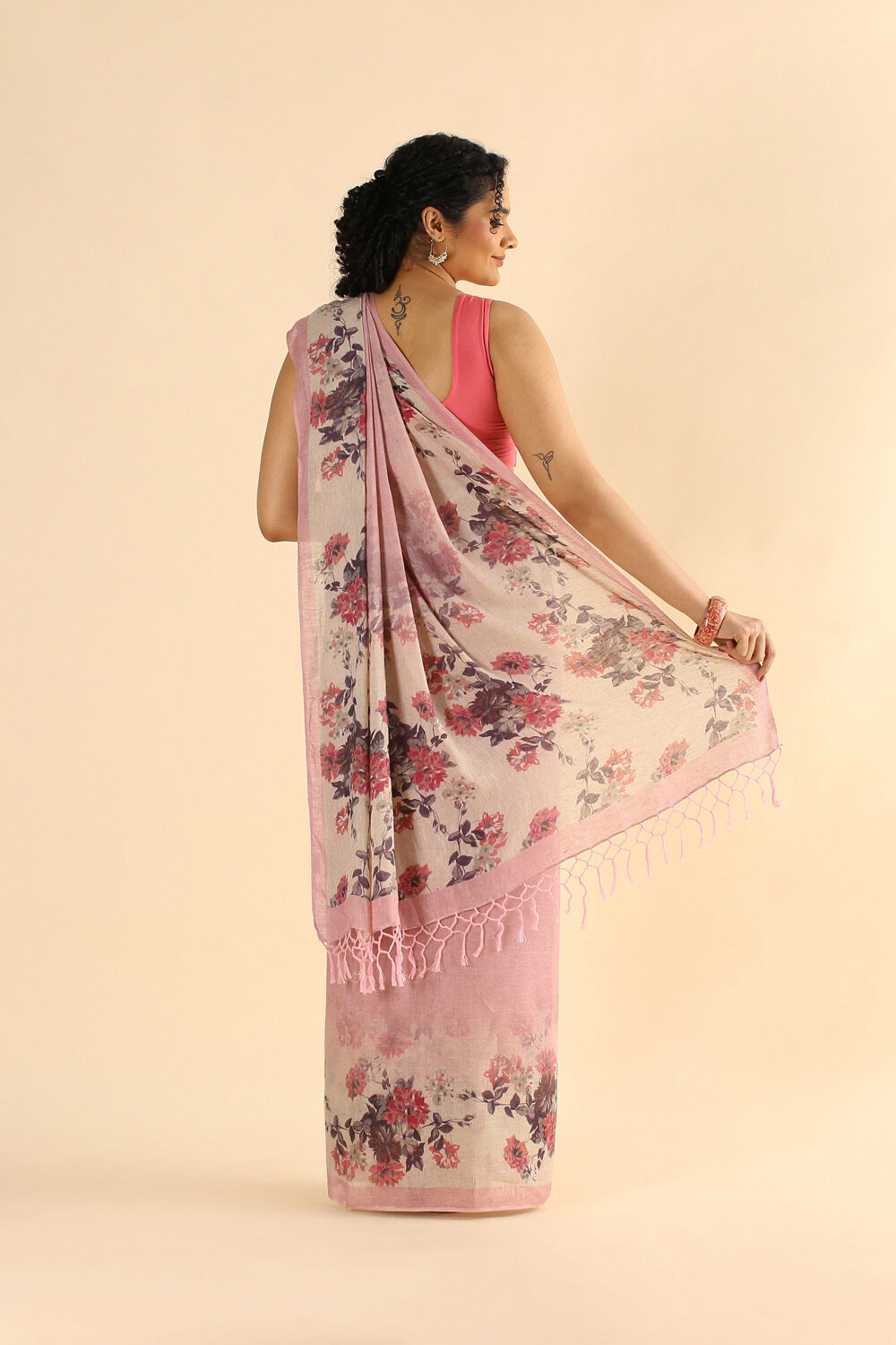 Light Pure Pink Linen Digital Printed image number null