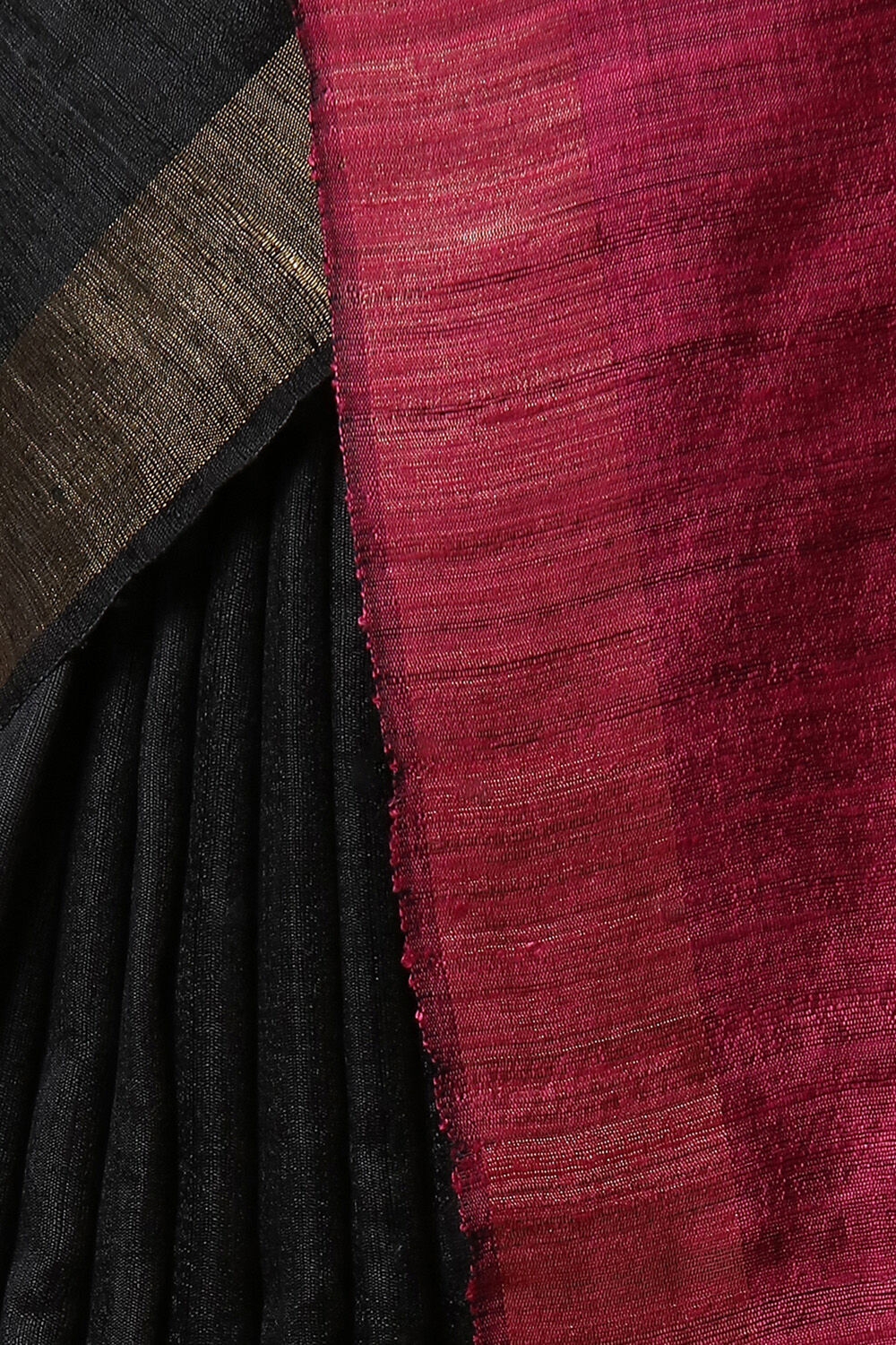 Black Pure Khadi Silk Bhagalpuri Saree image number null