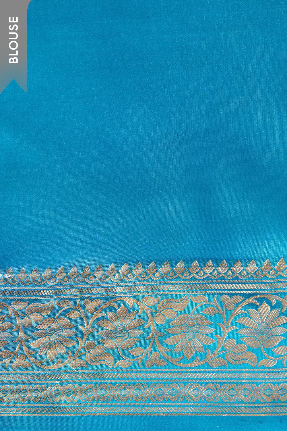 Blue Silk Viscose Cutwork Banaras  Saree image number null