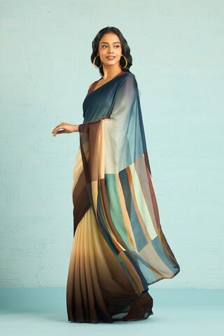Multicoloured Printed Viscose Crepe Saree thumbnail image number null