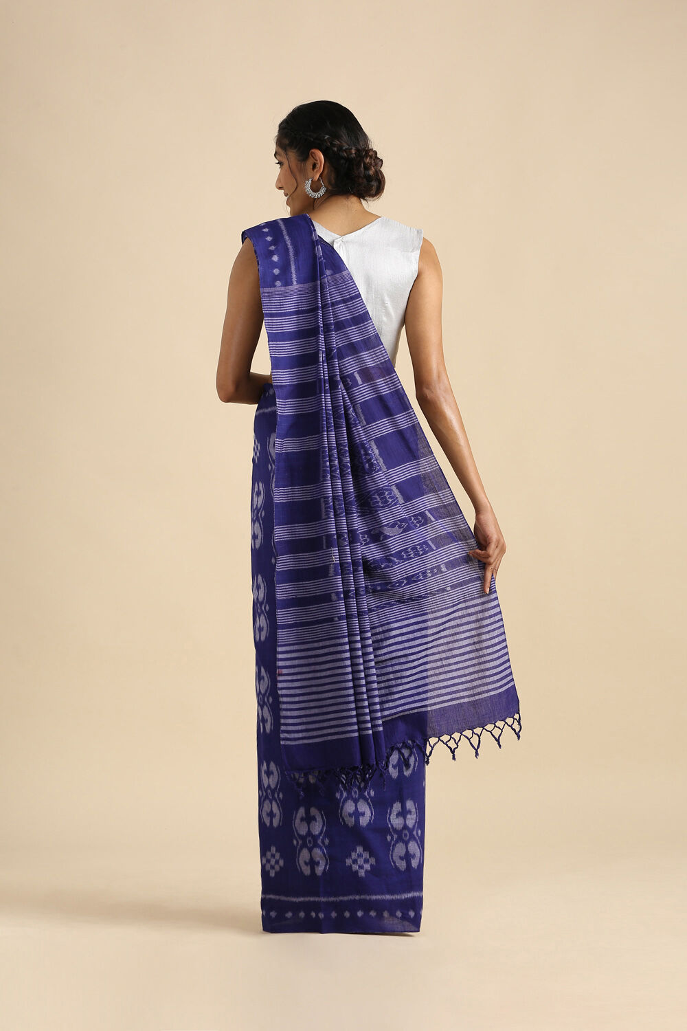 Blue Pure Cotton Odissa Ikat Saree image number null