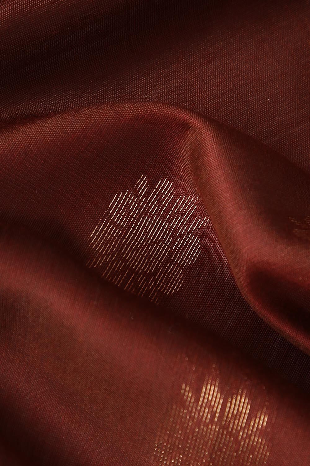 Brown Pure Silk Tencel South Saree image number null