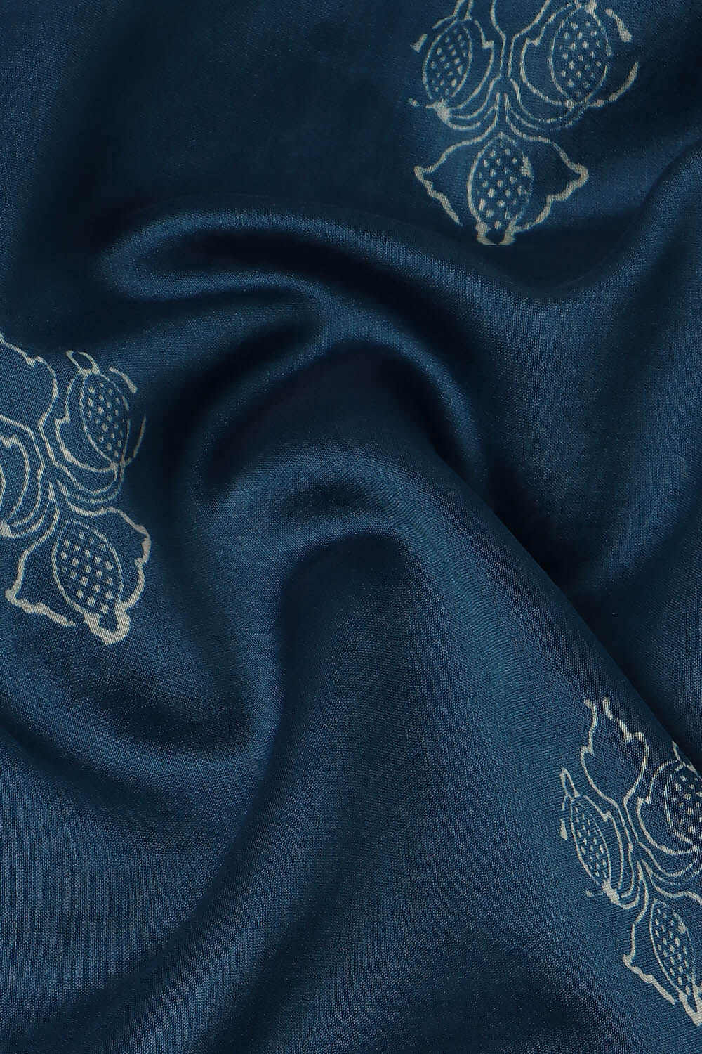Blue Pure Silk Cotton Embroidered Saree image number null