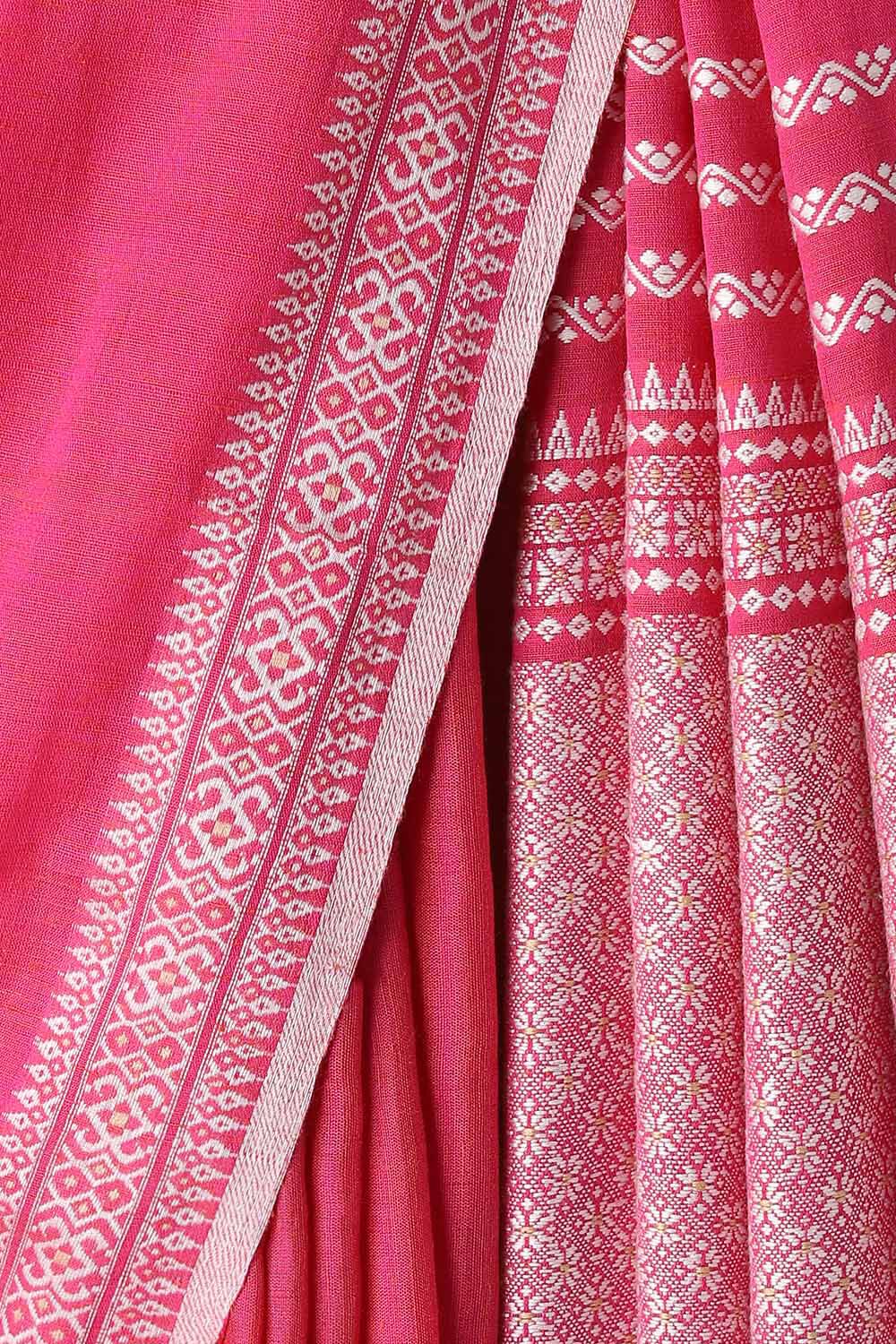 Dark Pink Modal Eri Assam Saree image number null