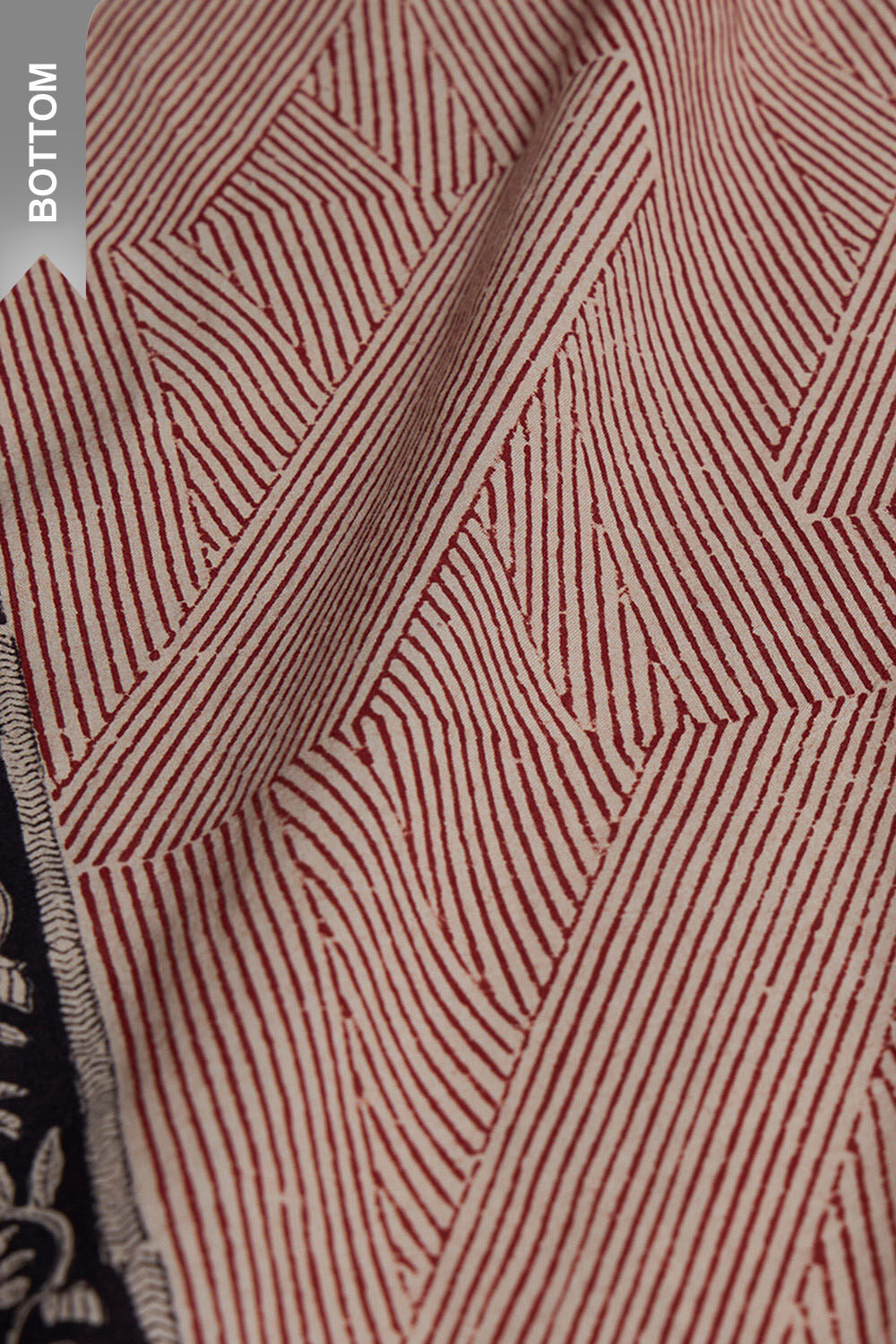 Dark Red Bagru Block Printed Pure Silk Cotton Suit Set image number null