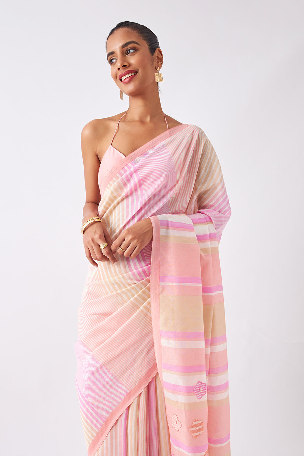 Light Pink Pure Silk Cotton Printed Saree image number null