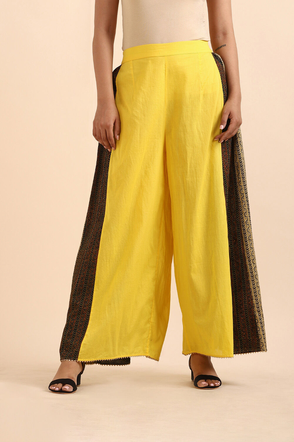 Dark Yellow Embroidered Cotton Kurta Set image number null