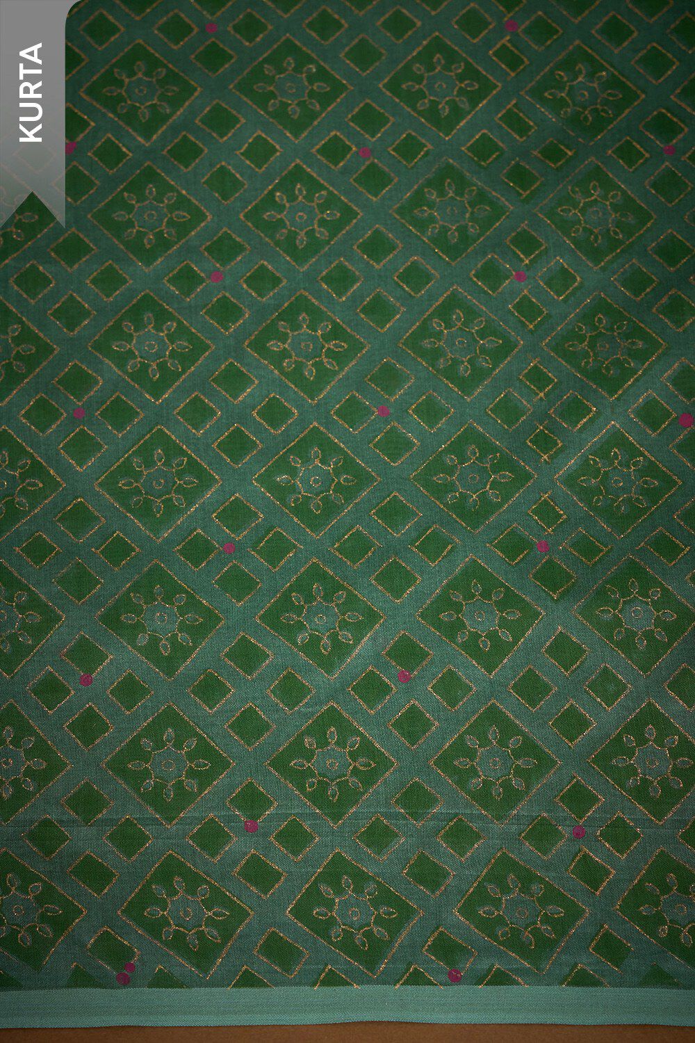 Light Green Block Printed Pure Silk Cotton Unstitched Suit Set image number null
