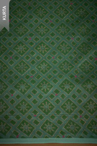 Light Green Block Printed Pure Silk Cotton Unstitched Suit Set thumbnail image number null