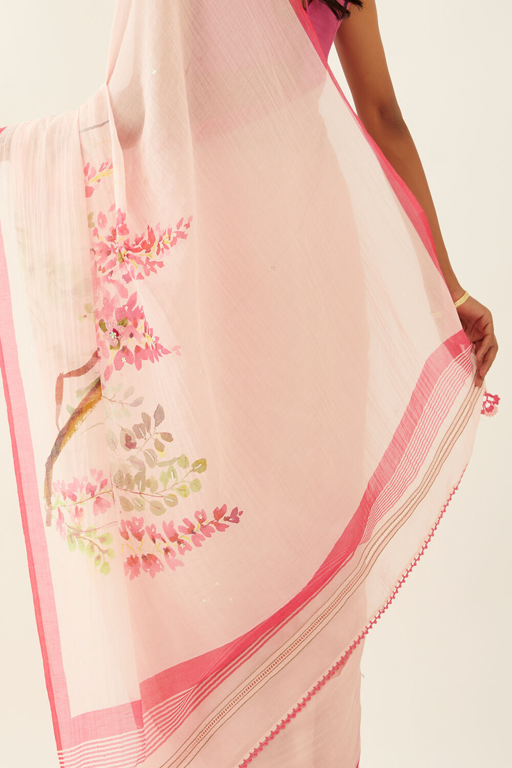 Light Pink Pure Silk Cotton Digital Printed Saree image number null
