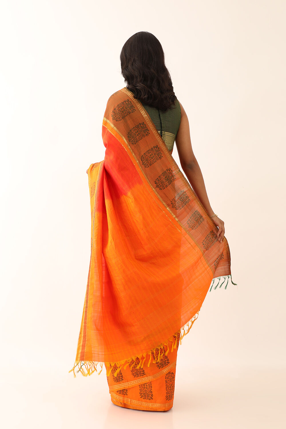 Orange Pure Soft South Printed Saree image number null