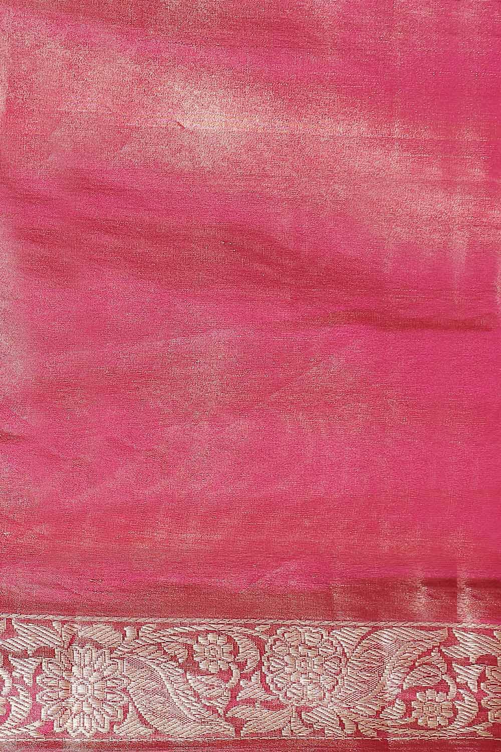 Dark Pink Pure Silk Banarasi Saree image number null