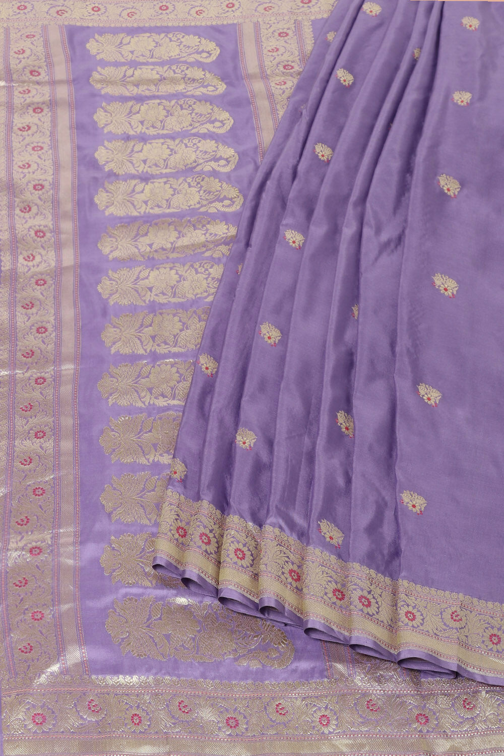 Purple Pure Silk Banarasi Saree image number null