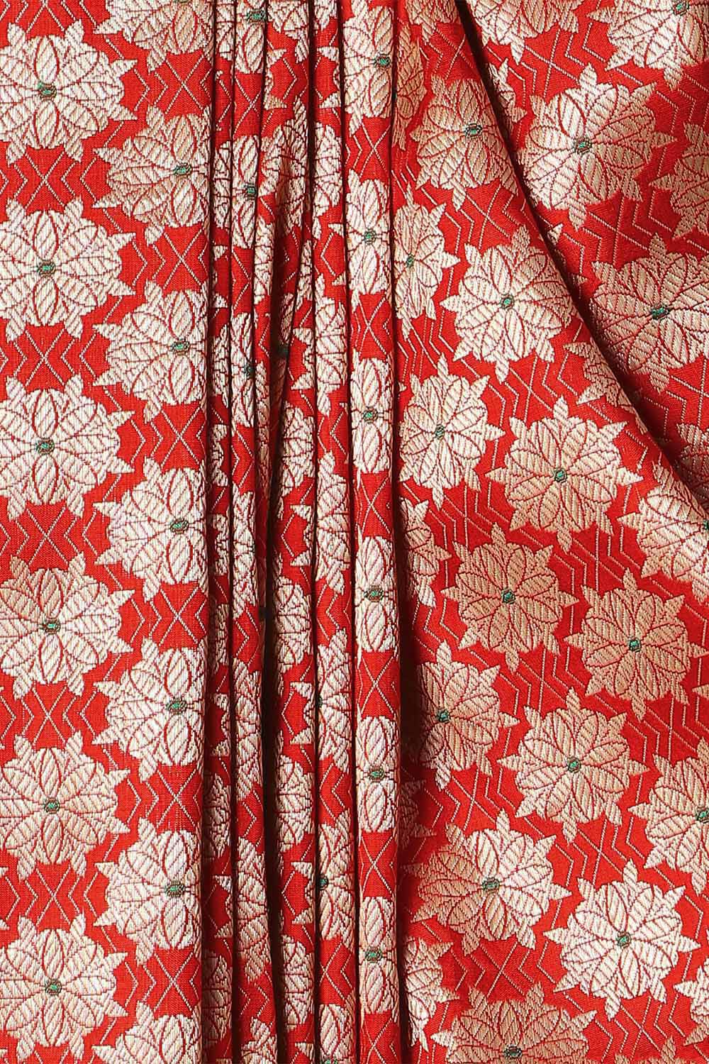 Red Pure Silk Banarasi Brocade Saree image number null
