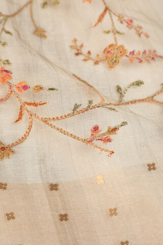Grey Contemporary Pure Tissue Organza Embroidery Saree thumbnail image number null
