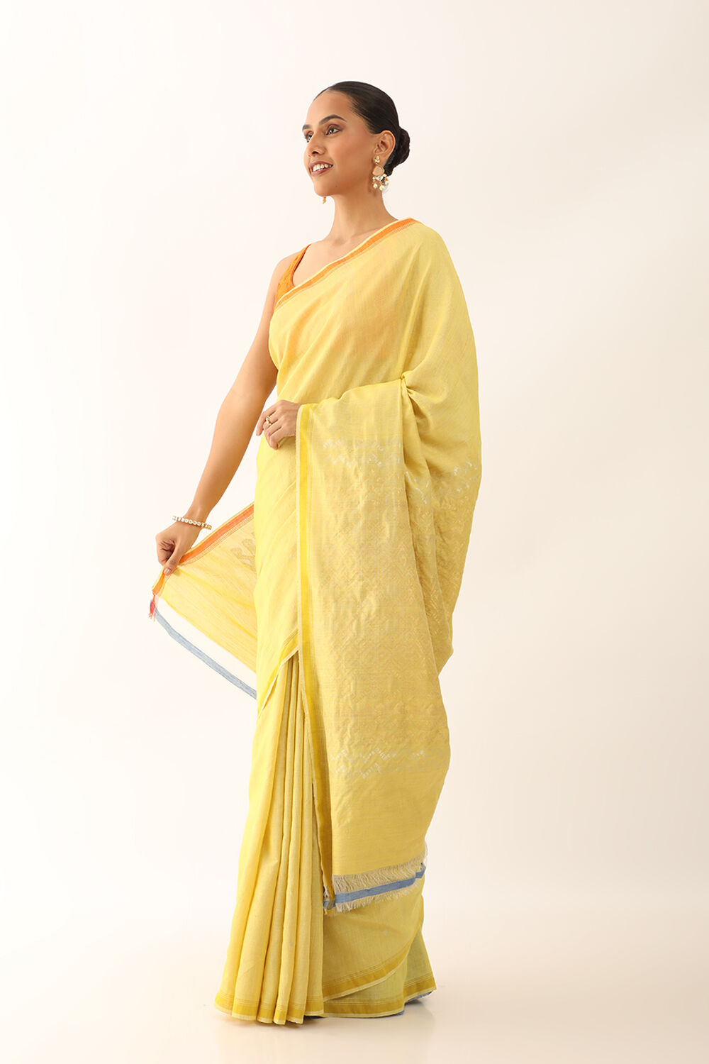 Yellow Chattisgarh Pure Tussar Silk Woven Saree image number null