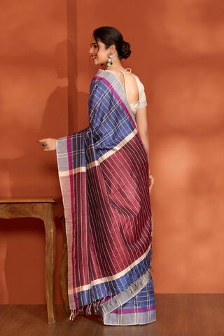 Blue Bhagalpur Woven Pure Tussar Silk Saree thumbnail image number null