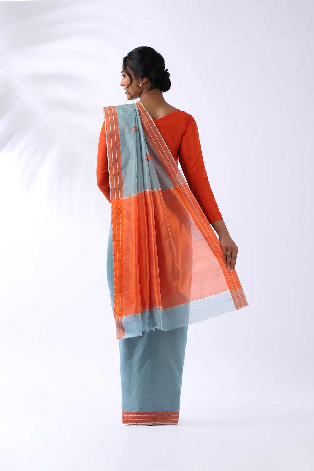Light Blue Pure Silk Cotton Chanderi Saree image number null